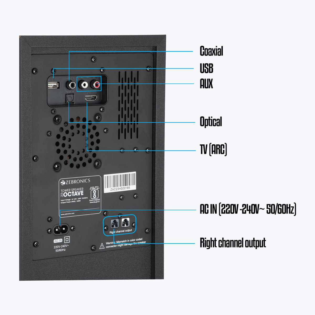 Zeb-Octave - Tower Speaker - Zebronics