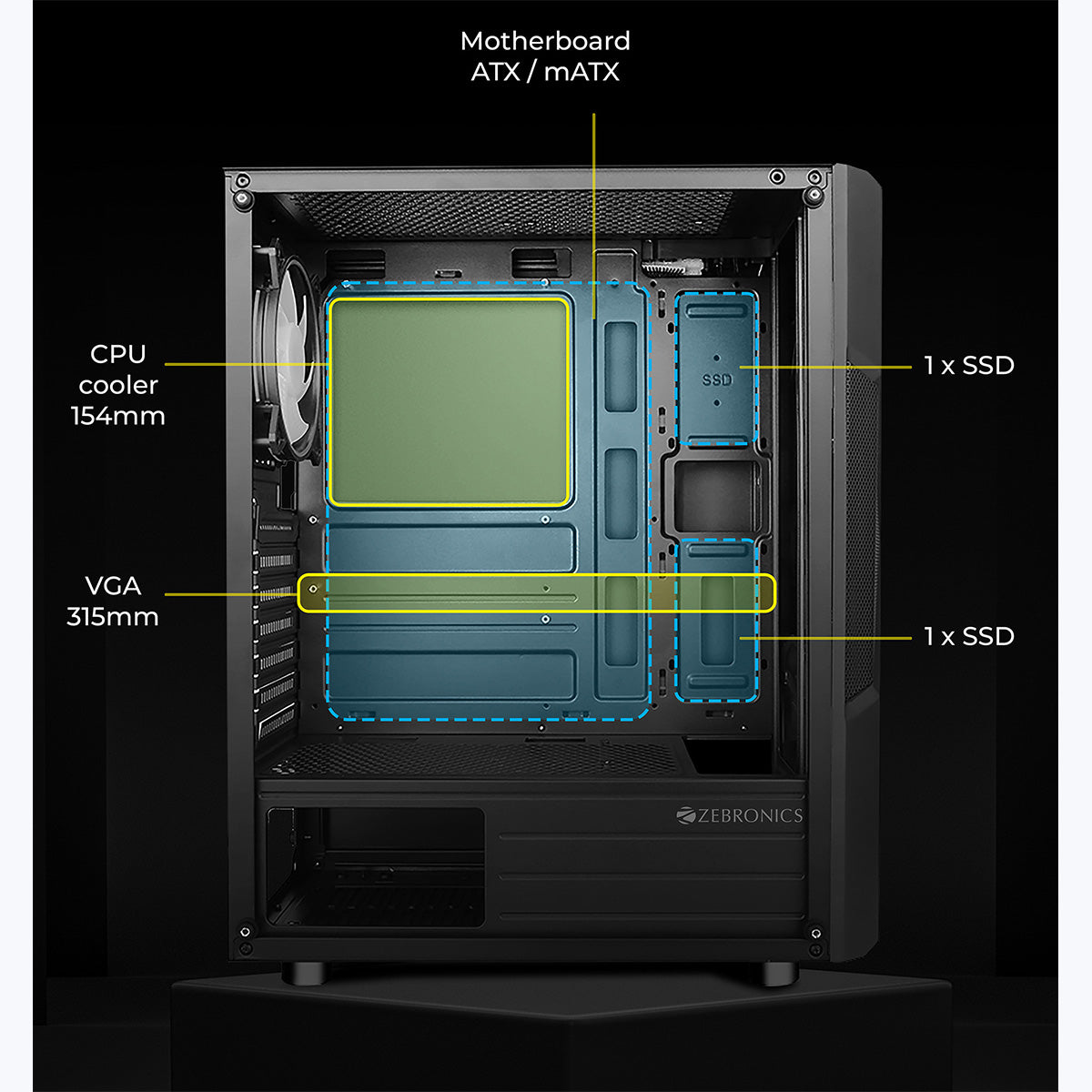 Zeb-Ragnar (ZEB-871B) - Premium Gaming Cabinets - Zebronics