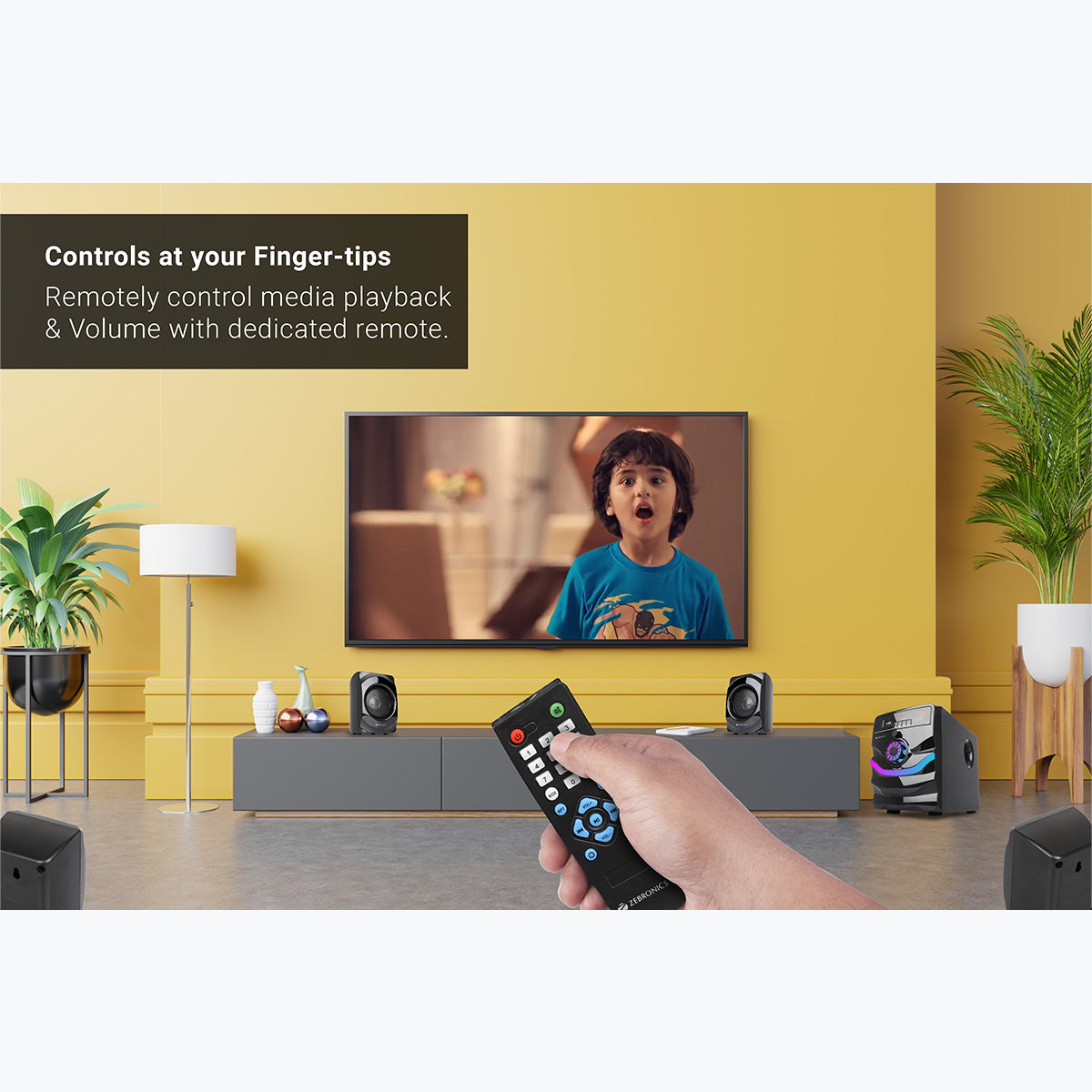 Zeb-Rainbow - 4.1 Speaker - Zebronics - Remotely media control