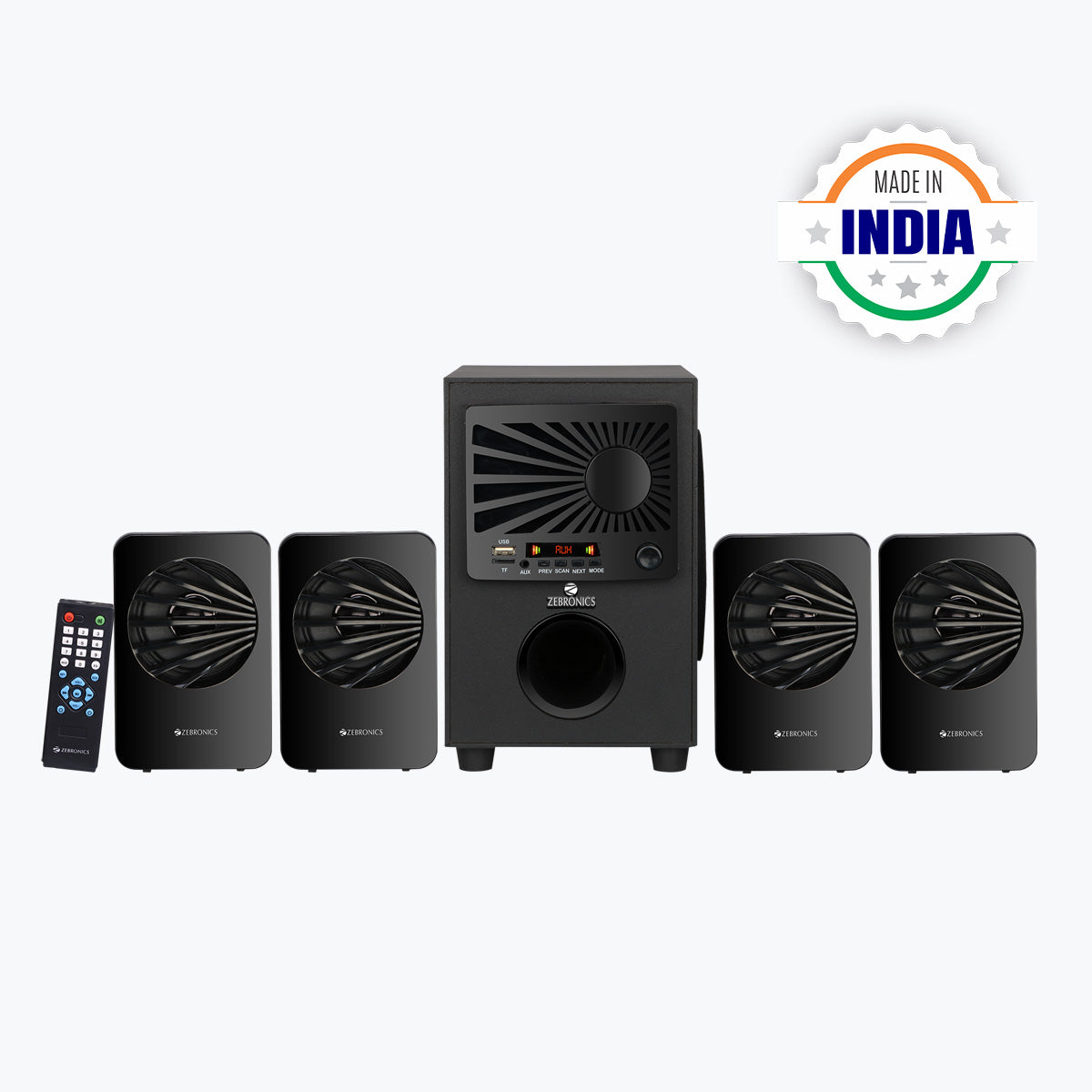 Zeb-Sunshine - 4.1 Speaker - Zebronics - one Subwoofer with four satellites and remote