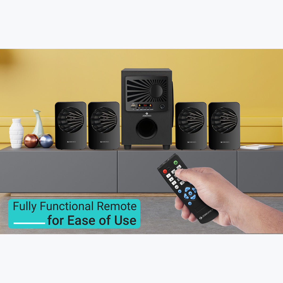 Zeb-Sunshine - 4.1 Speaker - Zebronics - Full functional remote for ease use