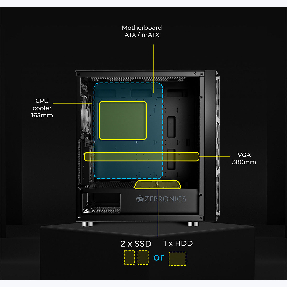 Zeb-Templar (ZEB-941B) - Premium Gaming Cabinets - Zebronics