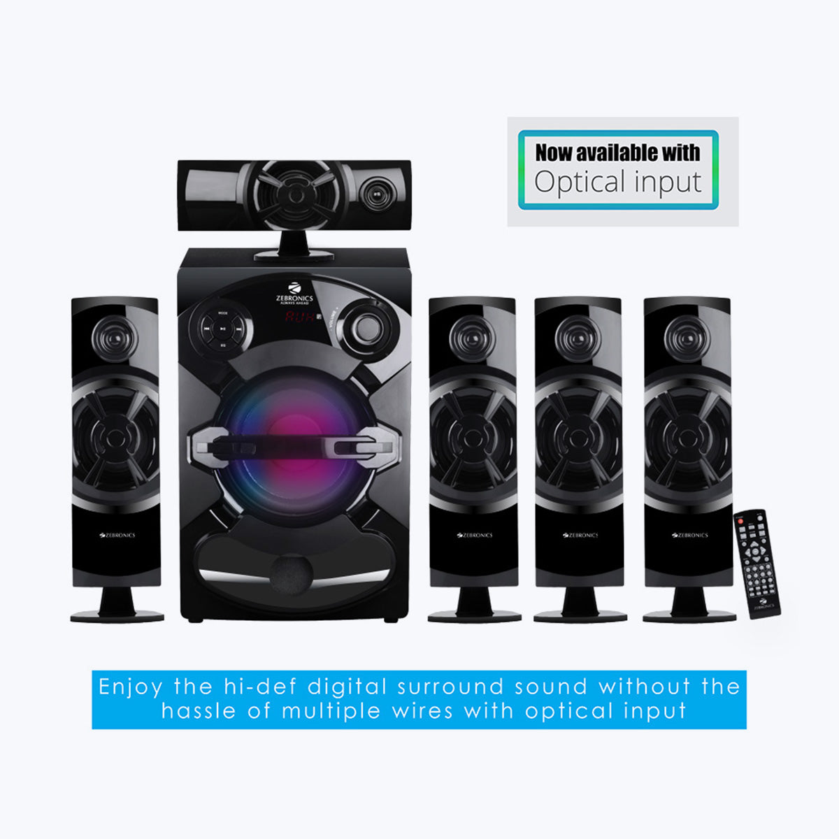 Zeb-Trump BTRUCFO - 5.1 Speaker - Zebronics - optical input