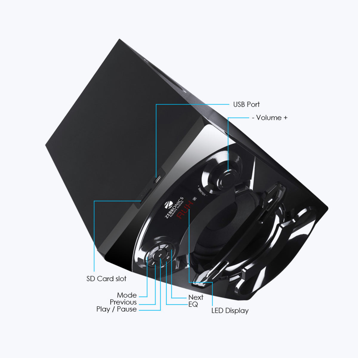 Zeb-Trump BTRUCFO - 5.1 Speaker - Zebronics - Front panel description