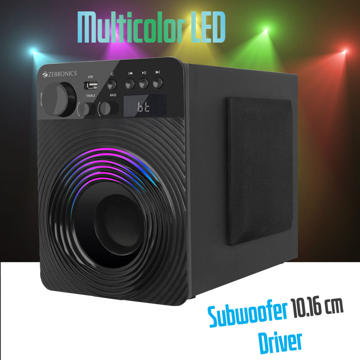 Zeb-Udaan Pro-4 - 4.1 Speaker - Zebronics - Multicolor LED