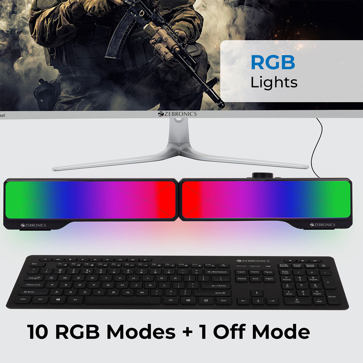 Zebronics wonder bar 20 - 2.0 speaker with RGB LED lights