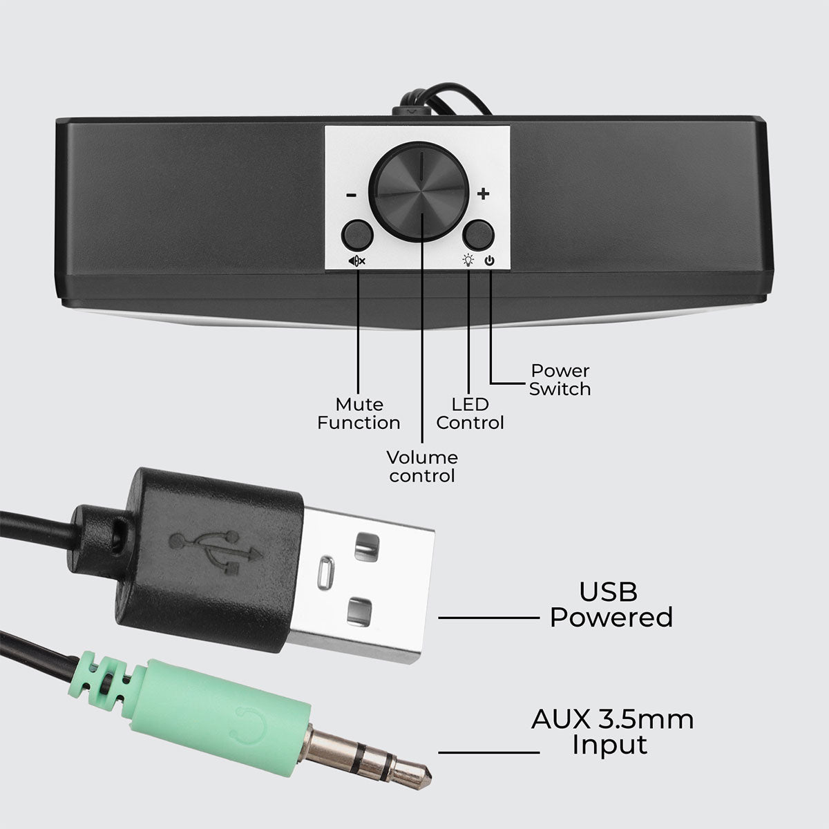 Zebronics wonder bar 20 - 2.0 speakers , AUX , USB powered