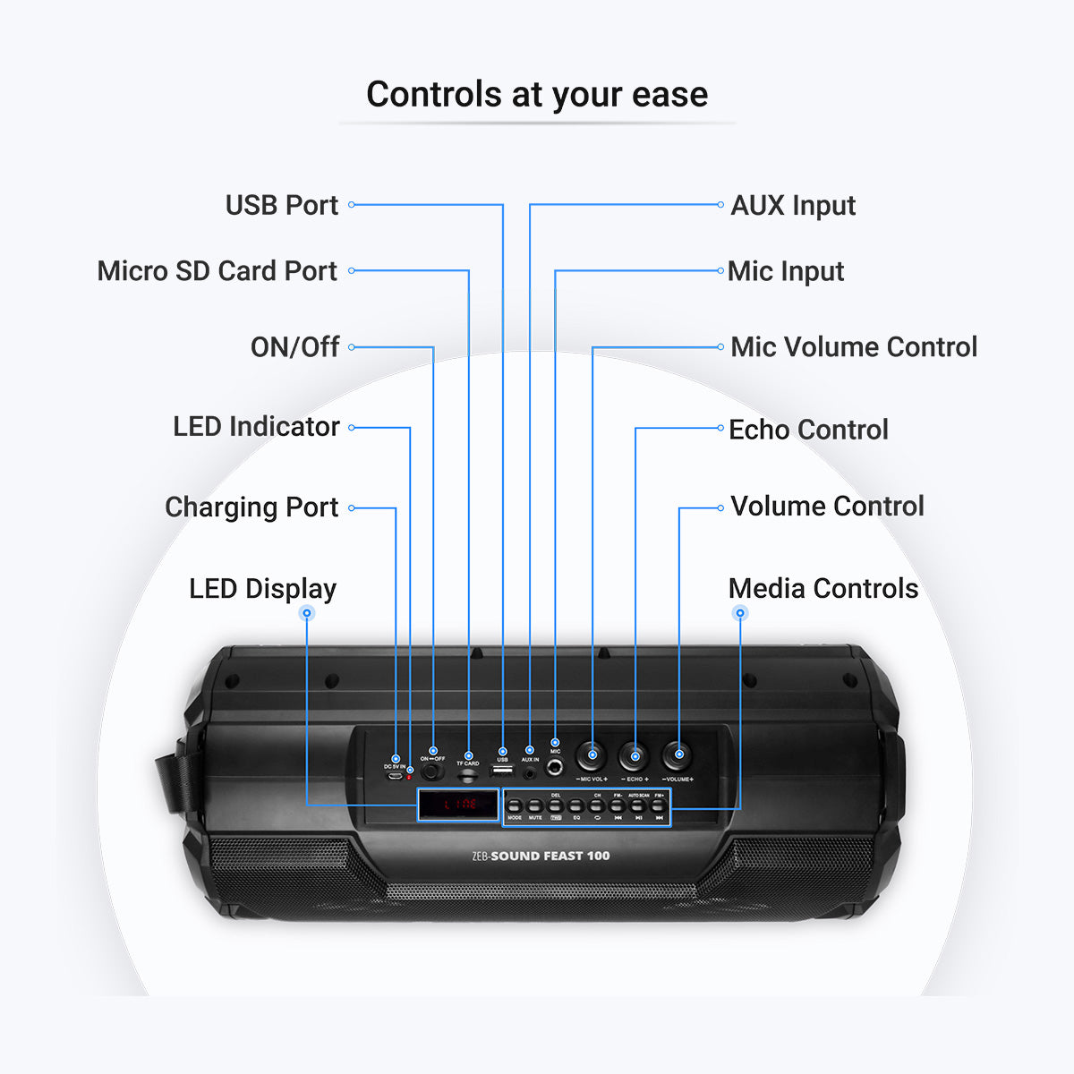 Zeb-Sound Feast 100 - Wireless Speaker - Zebronics