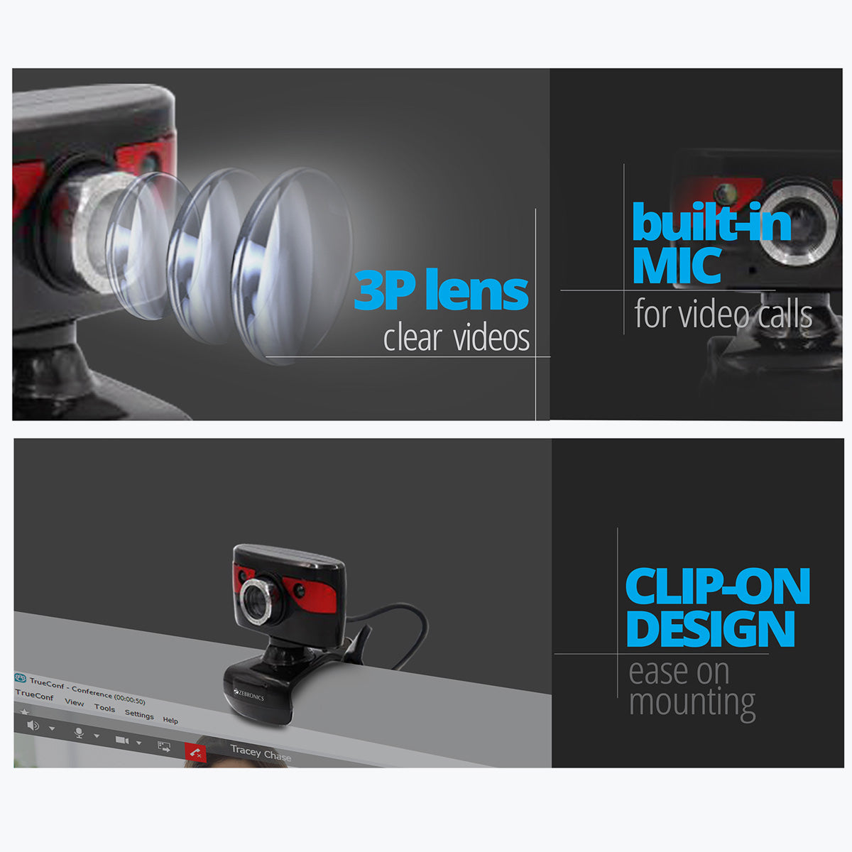 Zeb-Crystal Clean - Webcamera - Zebronics
