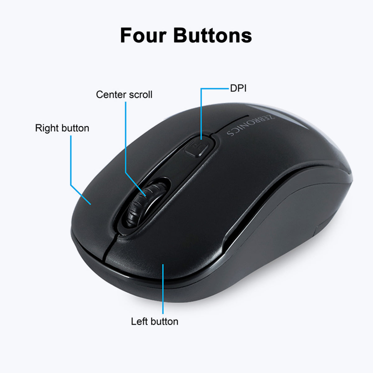 Zeb-Dash - Wireless Mouse - Zebronics