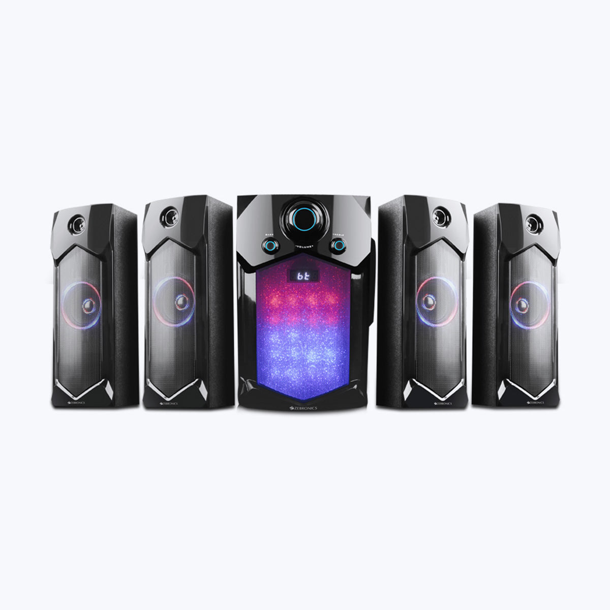 Zeb-Indie - 4.1 Speaker - Zebronics - one subwoofer with four satellites