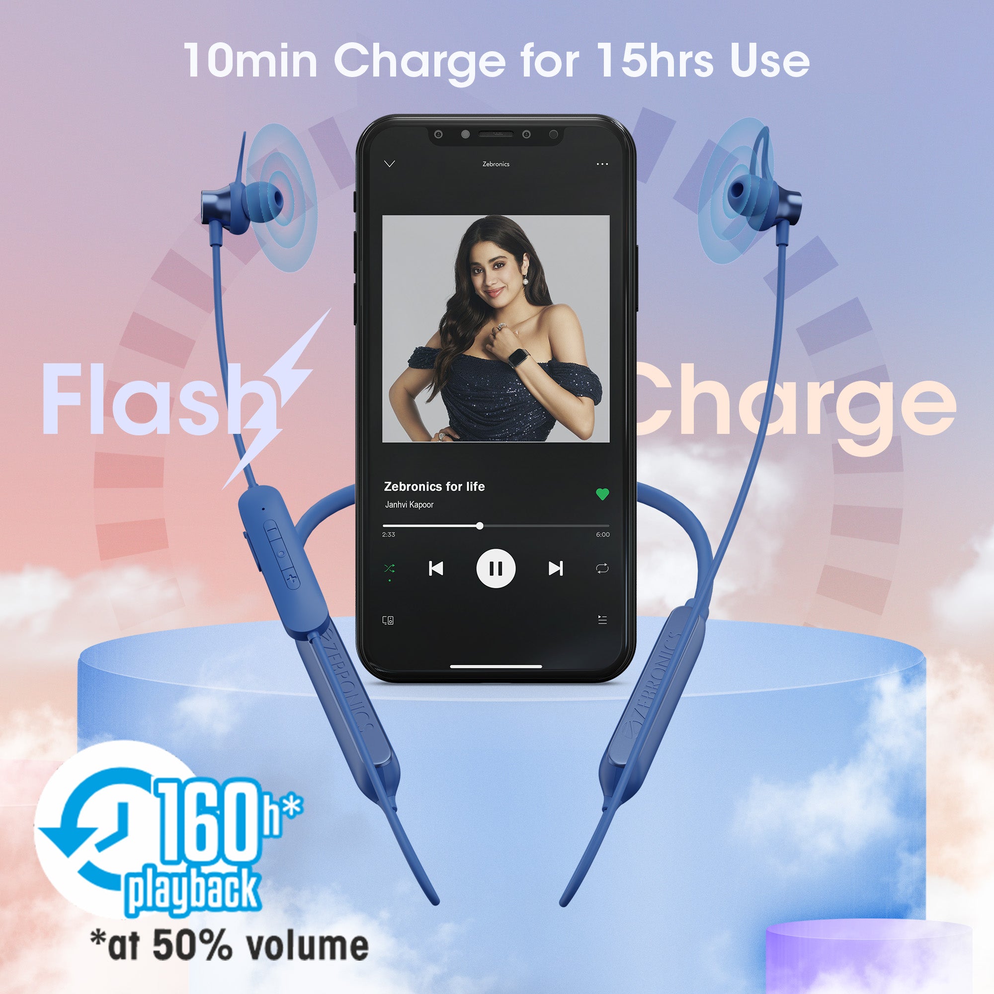 Zeb Yoga 6 - Wireless Neckband Earphone - Zebronics