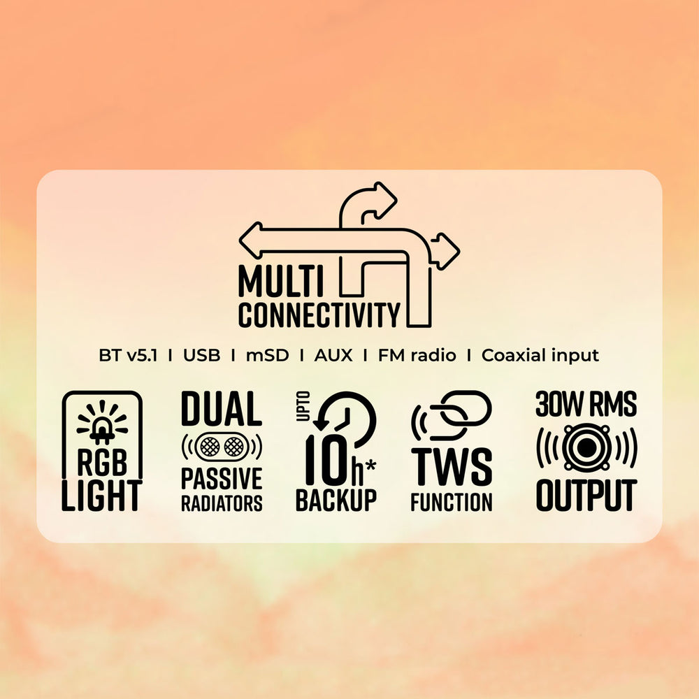 Zebronics Ace Plus - 30W, Bluetooth Speaker, 10H backup