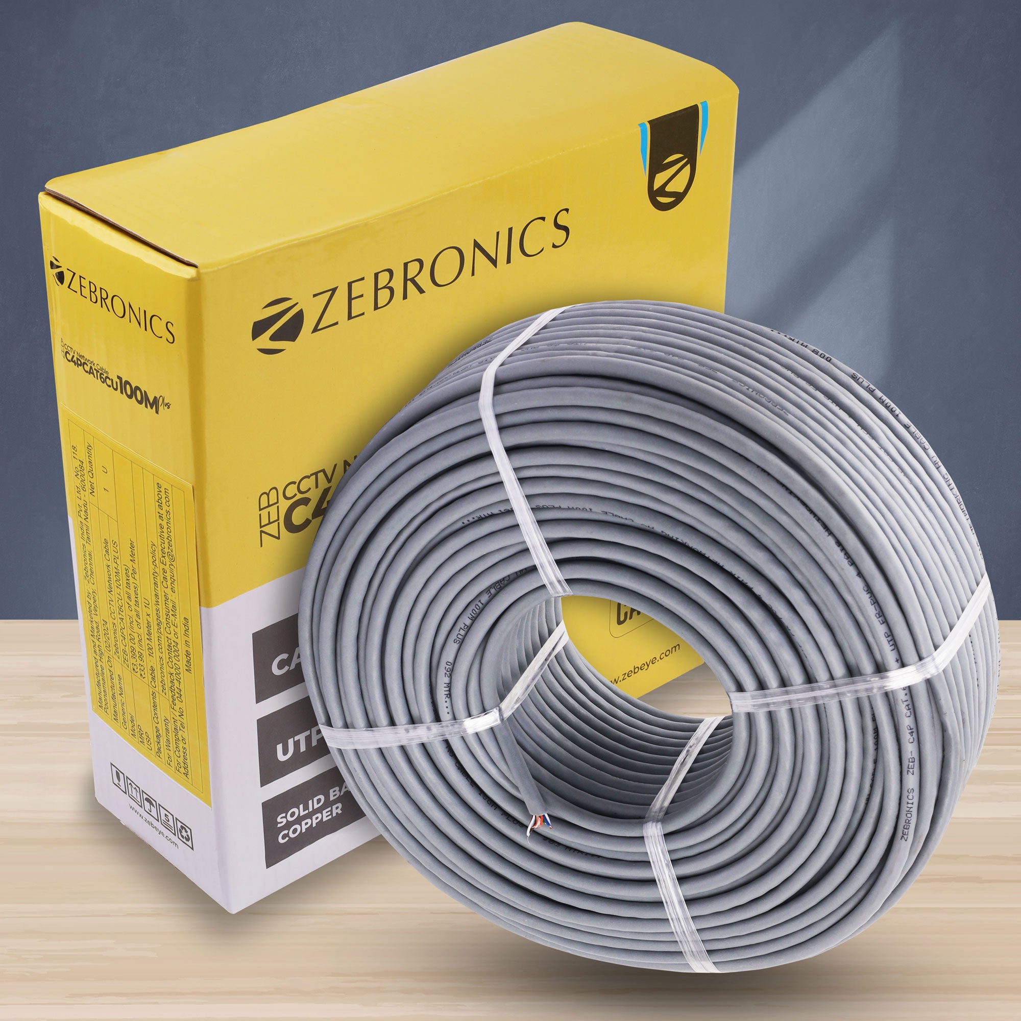 ZEB-C4PCAT6CU-100M-plus - Cat 6 Cable - Zebronics