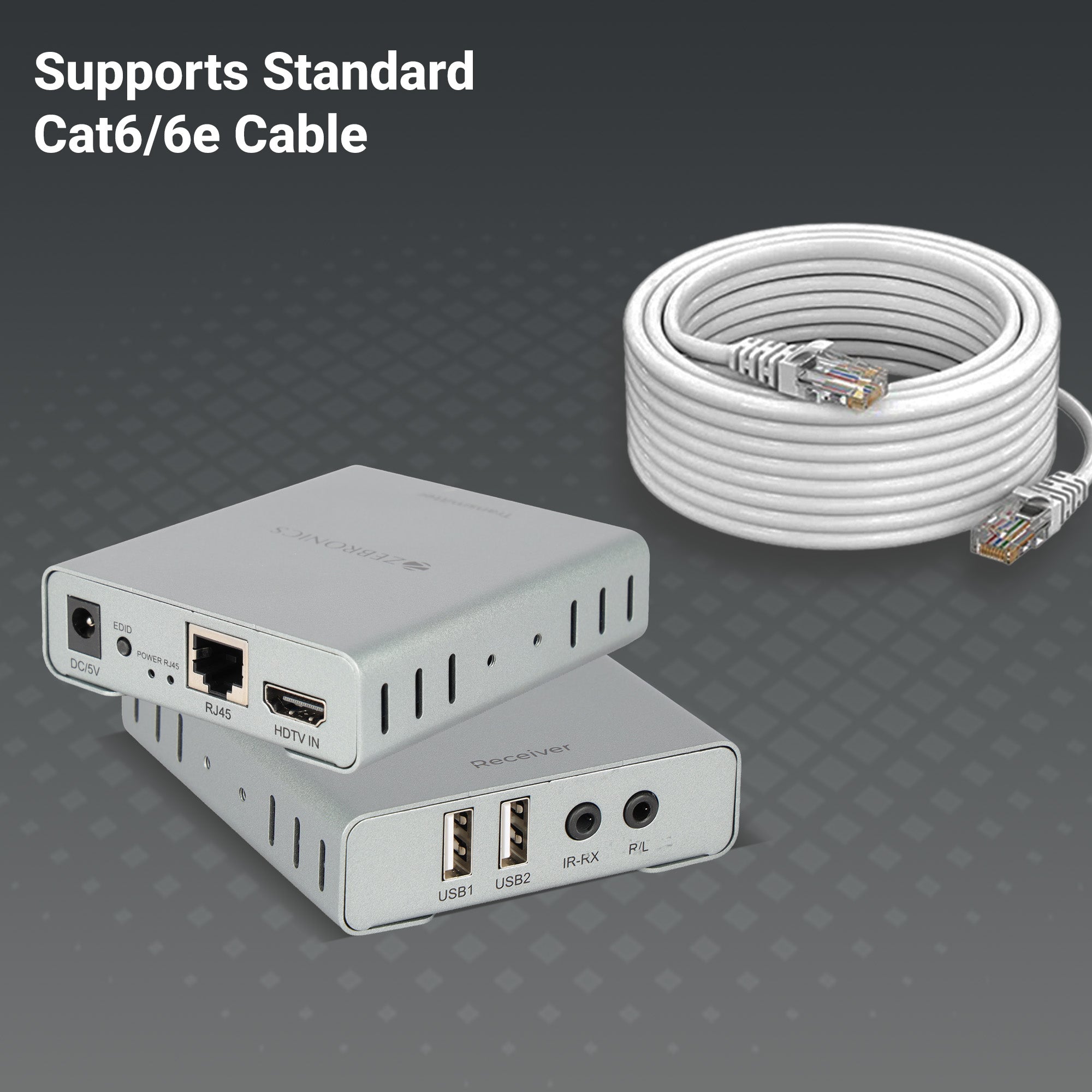 Zebronics HE600KA Extender over Ethernet (Tx & Rx)