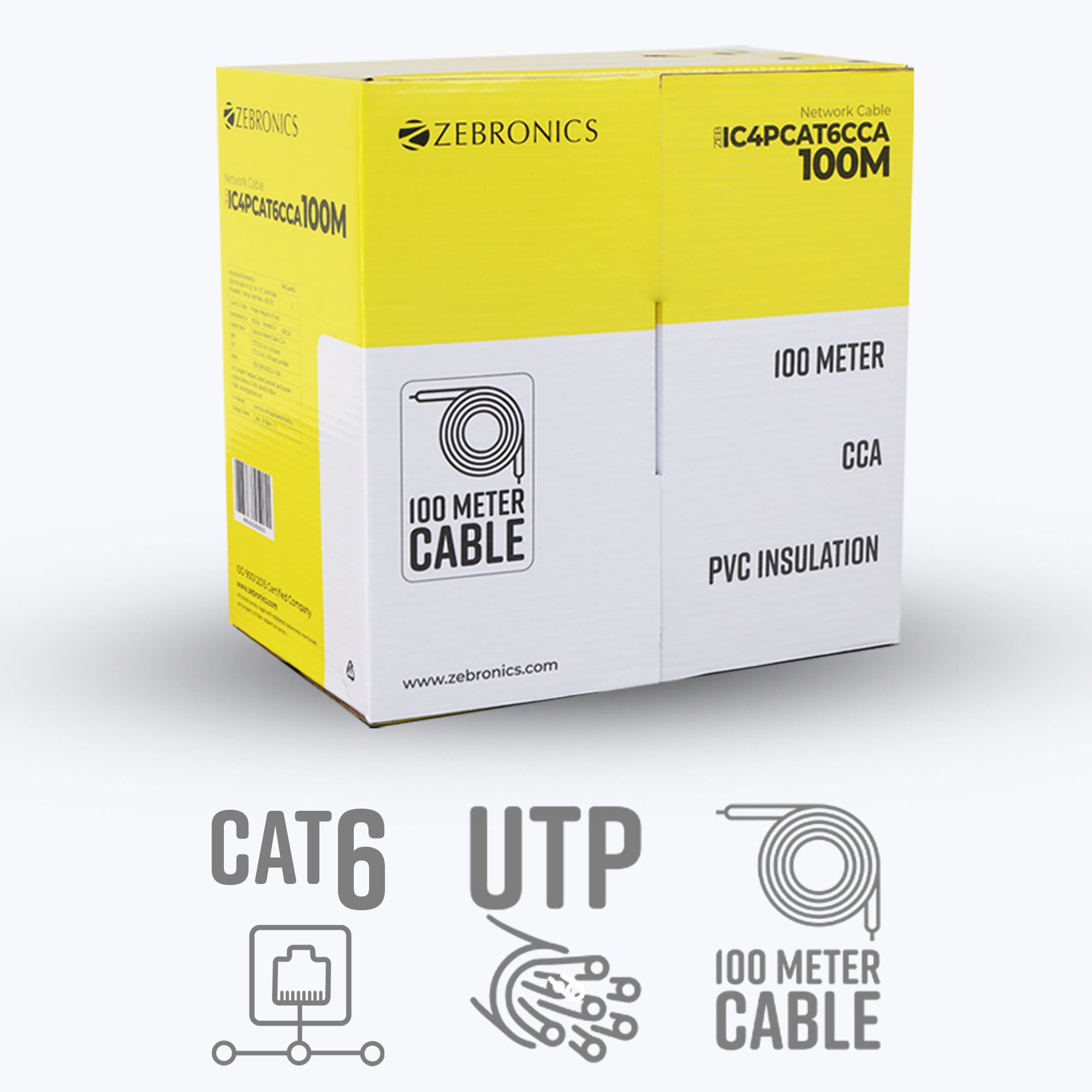 ZEB-IC4PCAT6CCA-100M - Network Cable - Zebronics