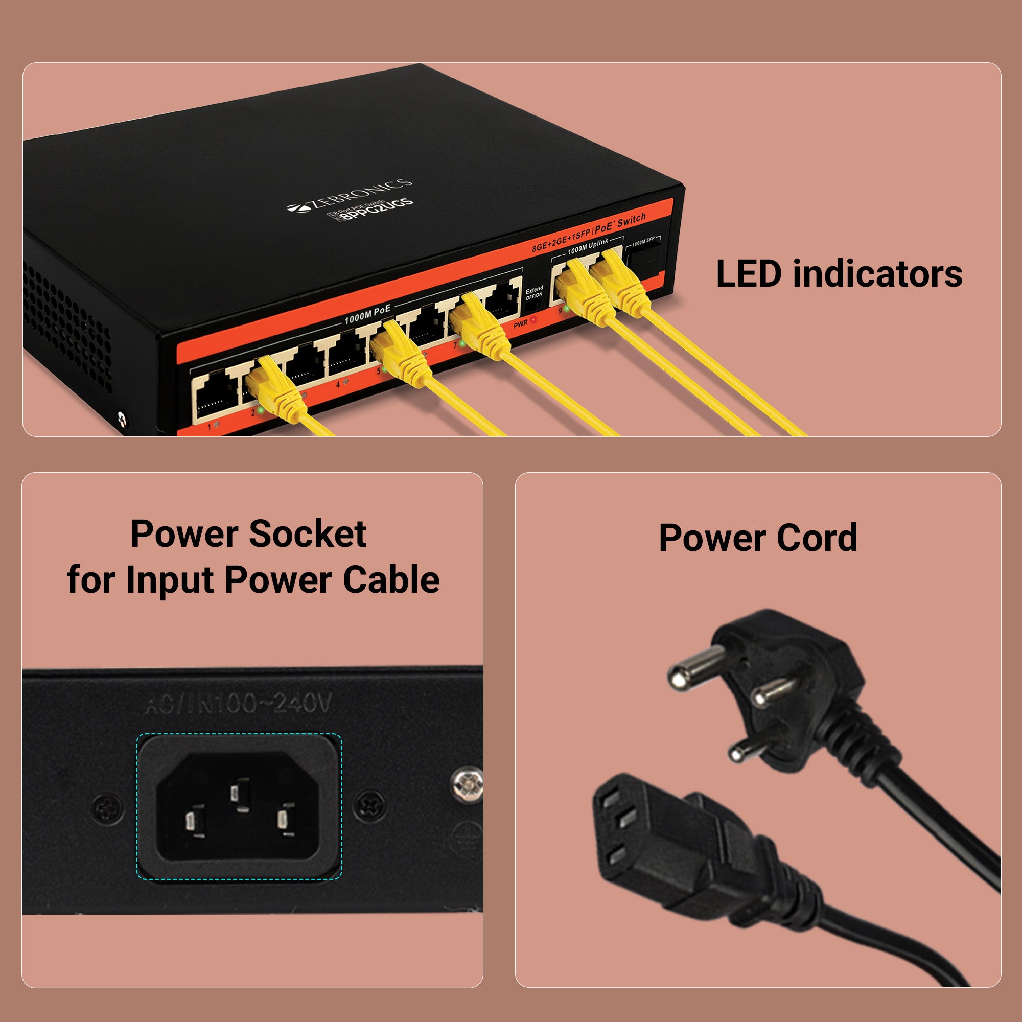 Zeb 8PPG2UGS - 8 Port POE Switch