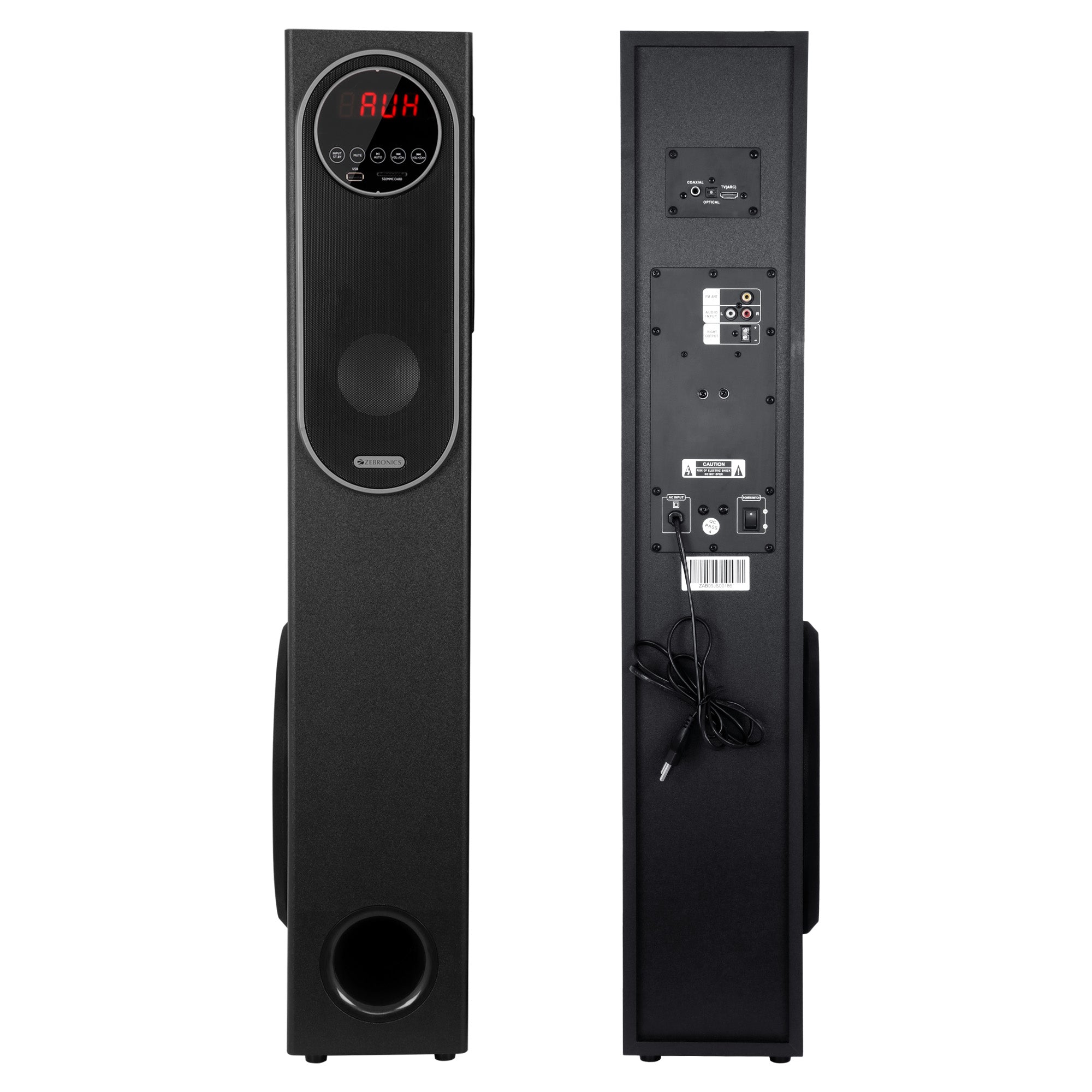 Zebronics BTM9801RUCF Tower Speaker - 120W, 2.0ch, dual mic