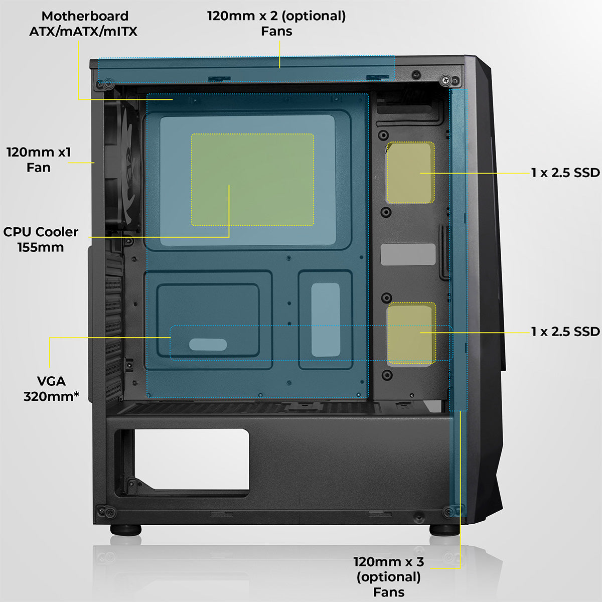 Zeb-Agojie - Premium Gaming Cabinet - Zebronics