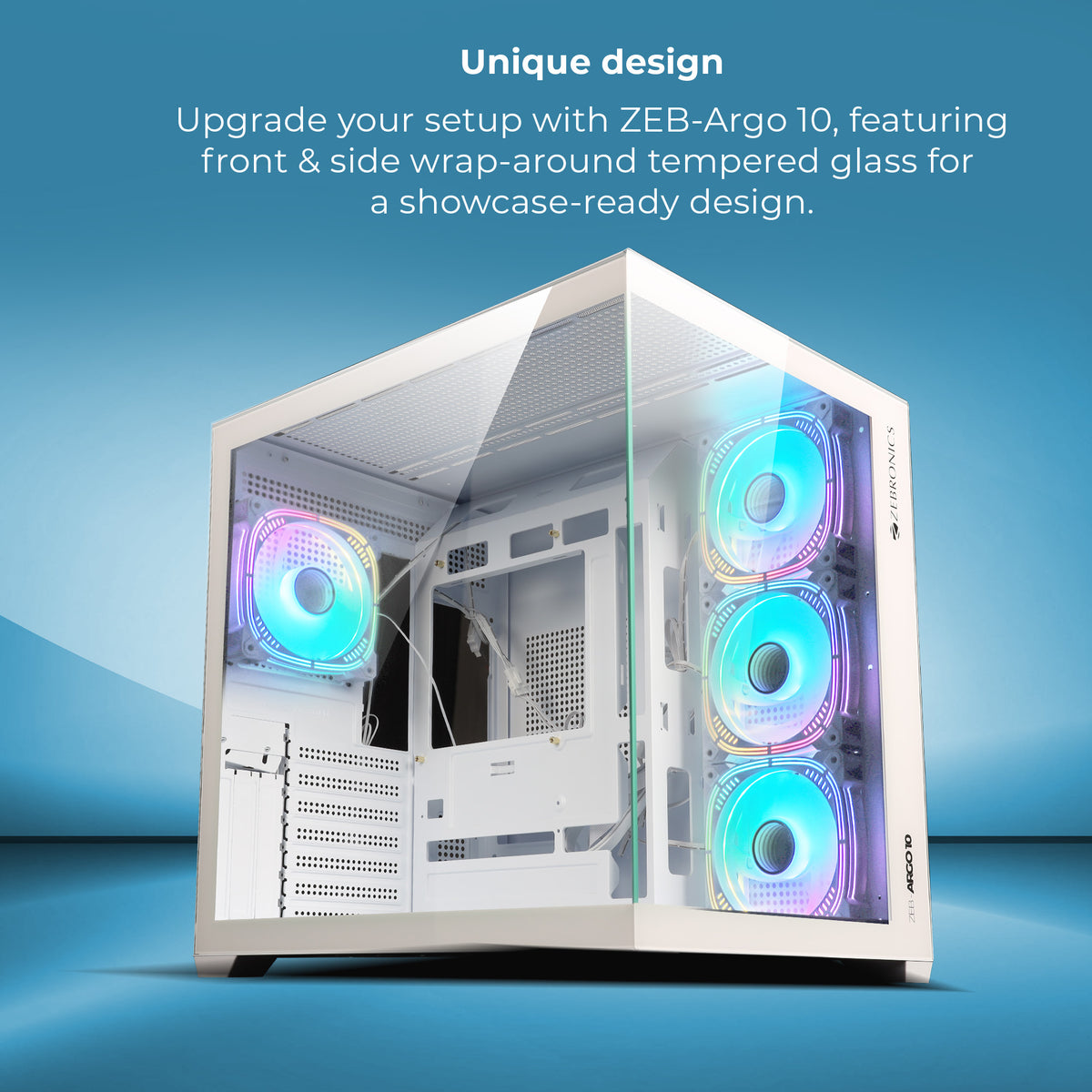 Zebronics Rx580 Zebronics Argo 10 B/W - Premium Gaming Chassis