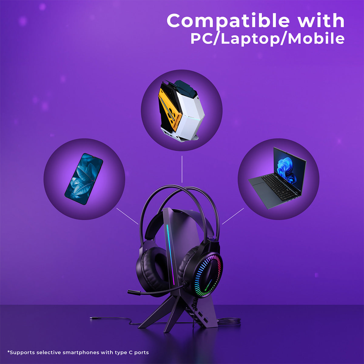 Zeb-Blitz C - Premium Gaming Headphone - Zebronics