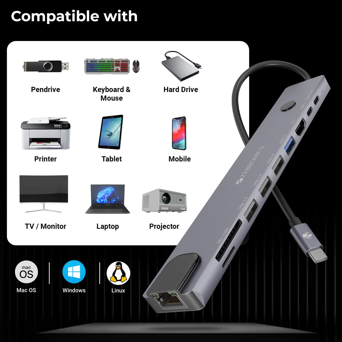 Click Ct101 Zebronics CT101 Plus Multiport hub