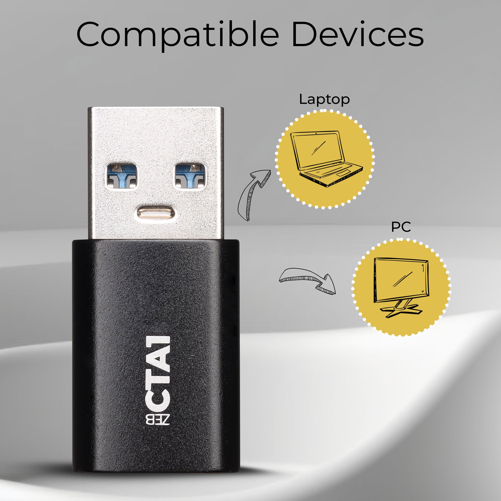 Zeb-CTA 1 - USB Type C to Type A Converter - Zebronics