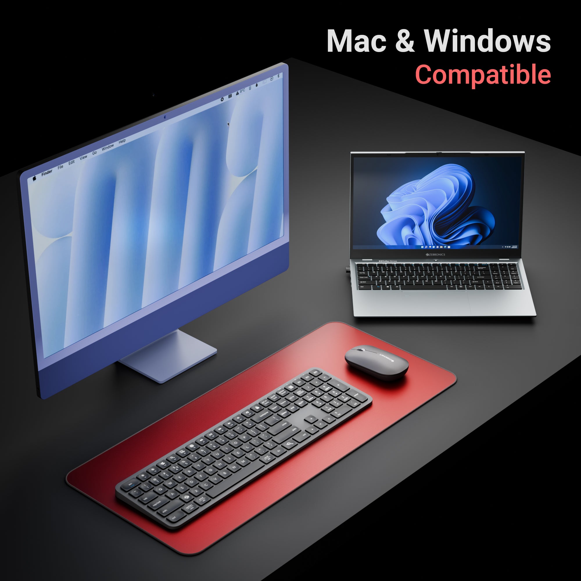 ソウメイロゼ Zebronics Companion 5002 Wireless Keyboard and Mouse Combo