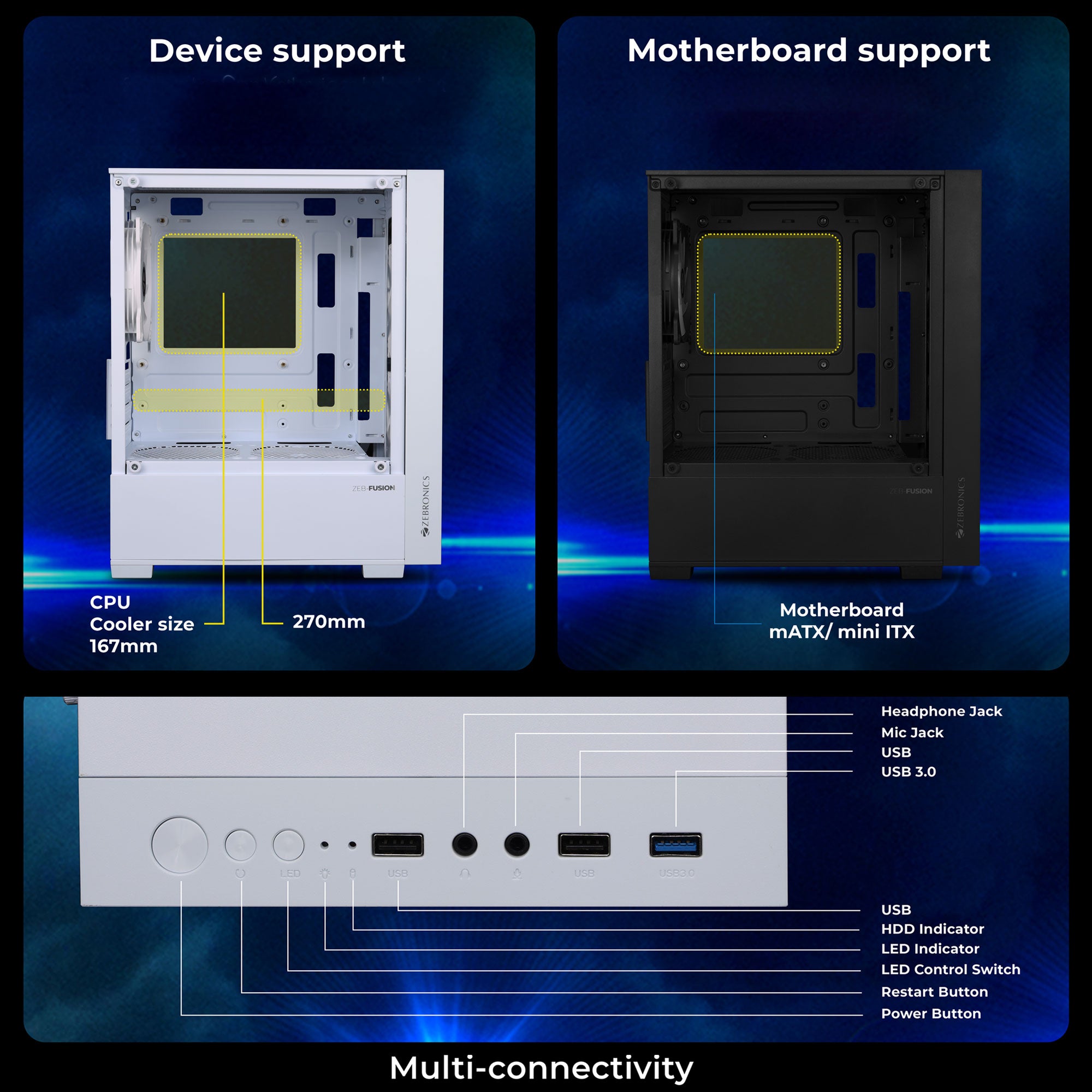 Zeb-Fusion - Gaming Cabinet - Zebronics