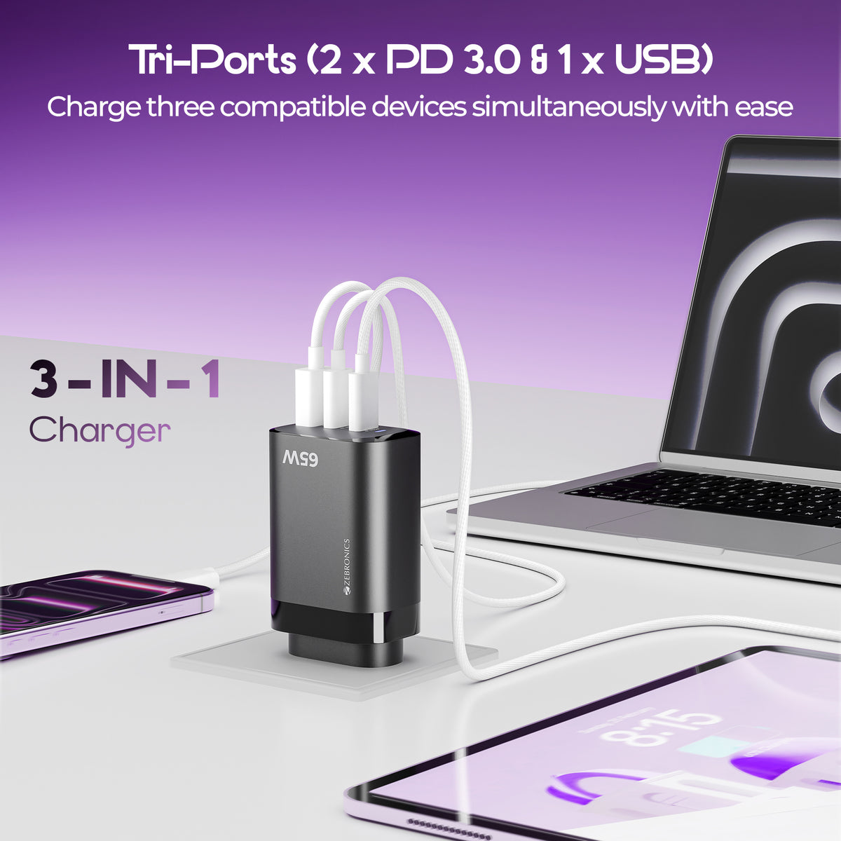 Zebronics- Ganium 651- Mobile USB Charger