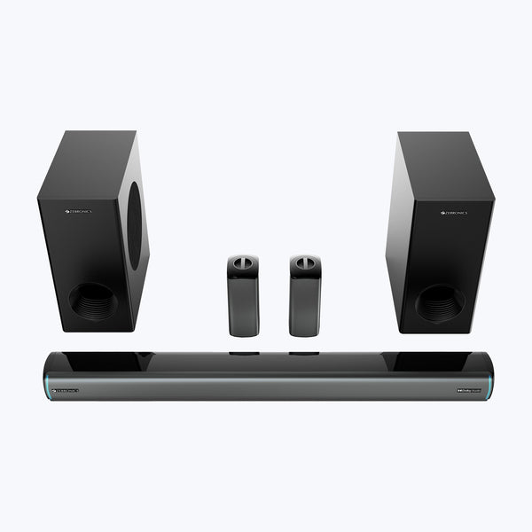 Zebronics Zeb-Juke Bar 9550 Pro 5.2 Channel Soundbar with 625W Output, Dual Wireless Subwoofers, Dual Wired Rear Satellites, Dolby Audio, HDMI ARC, Optical IN & Bluetooth sound bar thumbnail 9