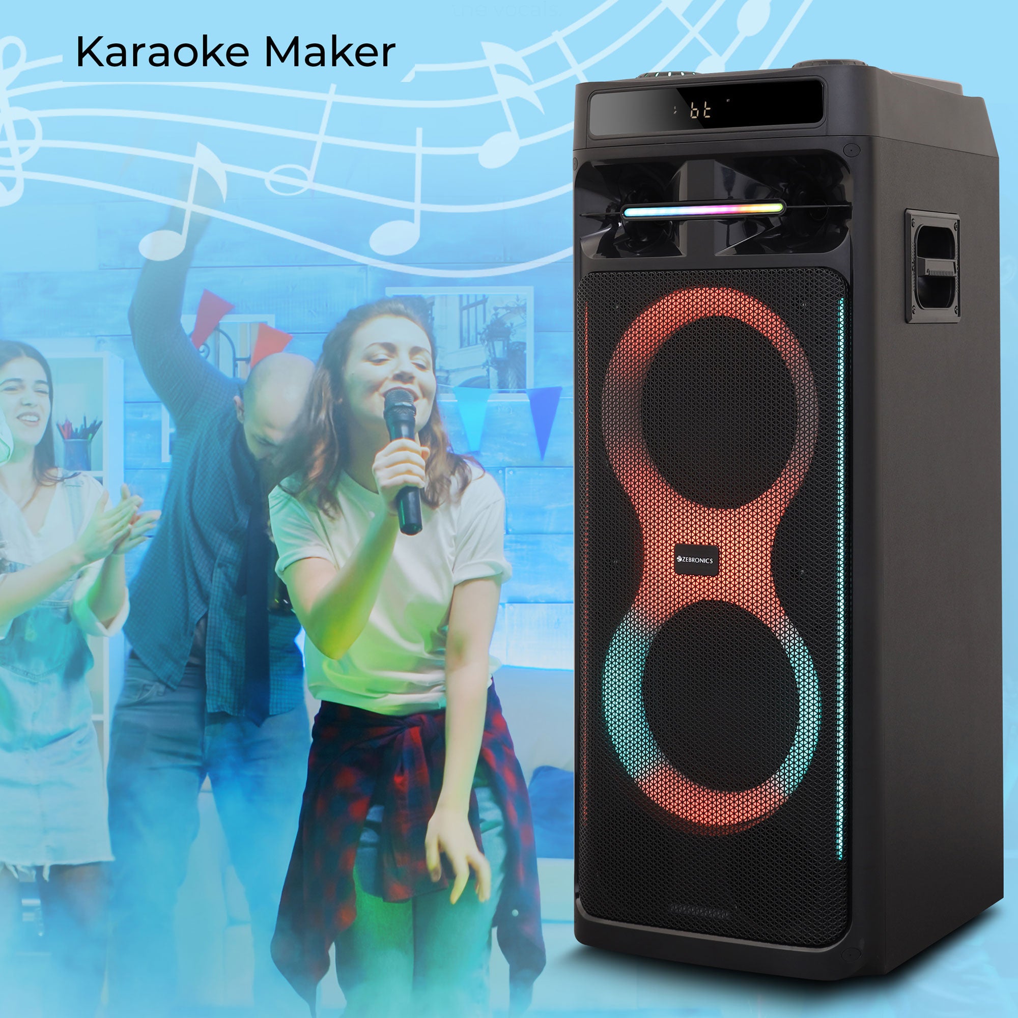 Zeb-Knock Pro - DJ Speaker - Zebronics - karaoke meter