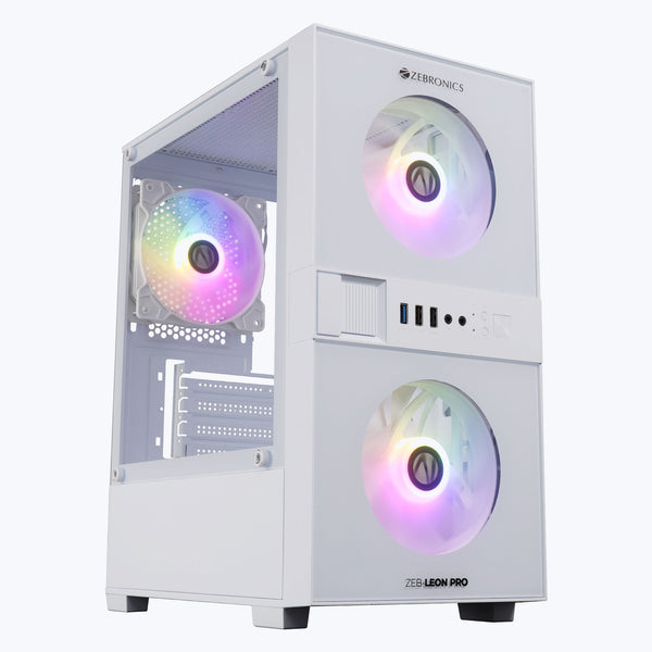 ZEBRONICS Leon PRO Premium Gaming Cabinet White - View 1