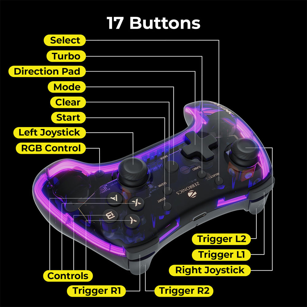 Zebronics Controller Buttons Zebronics Max Link Wireless Gamepad