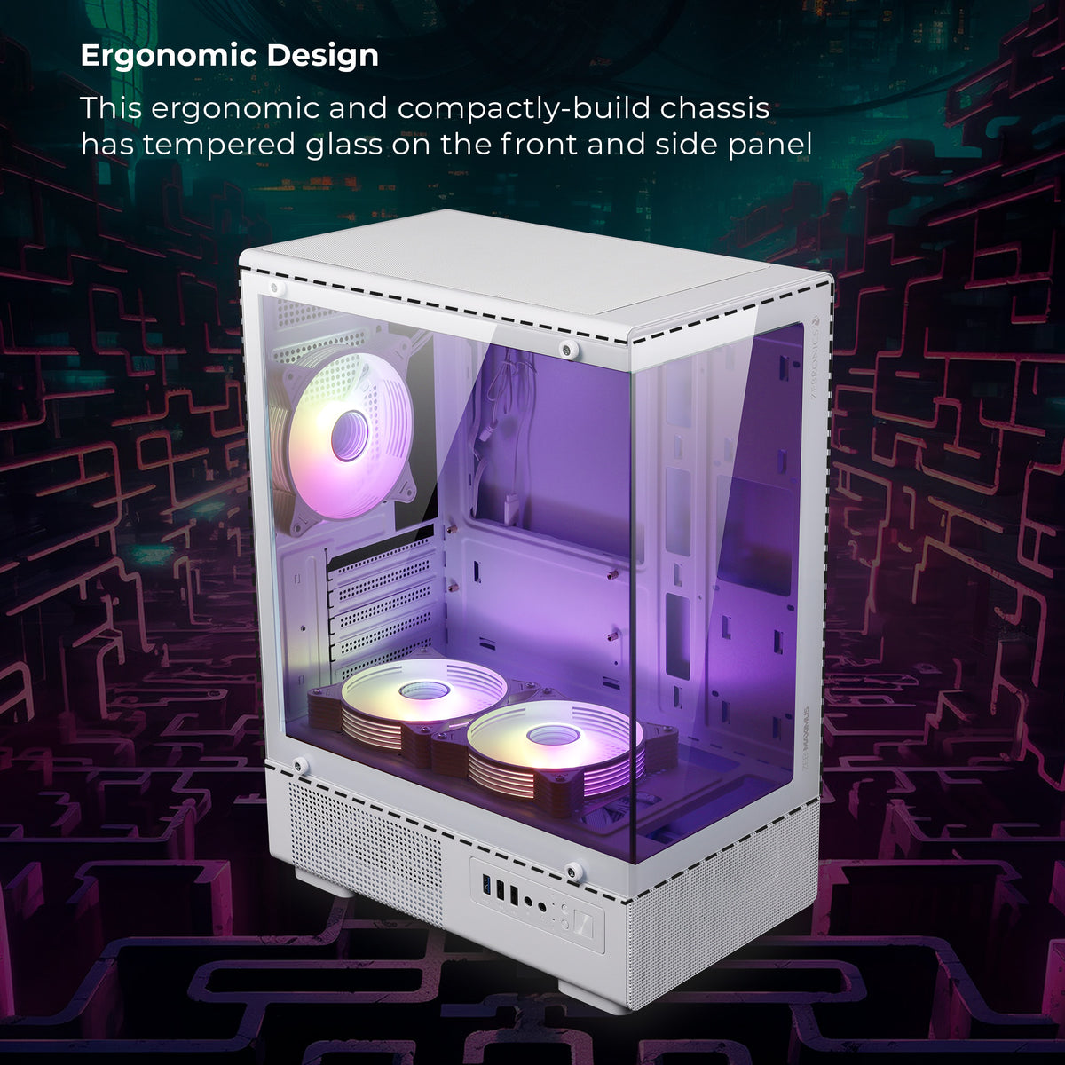 Buy Shop ZEBRONICS Maximus Gaming Mid Tower Cabinet - White at Low ...