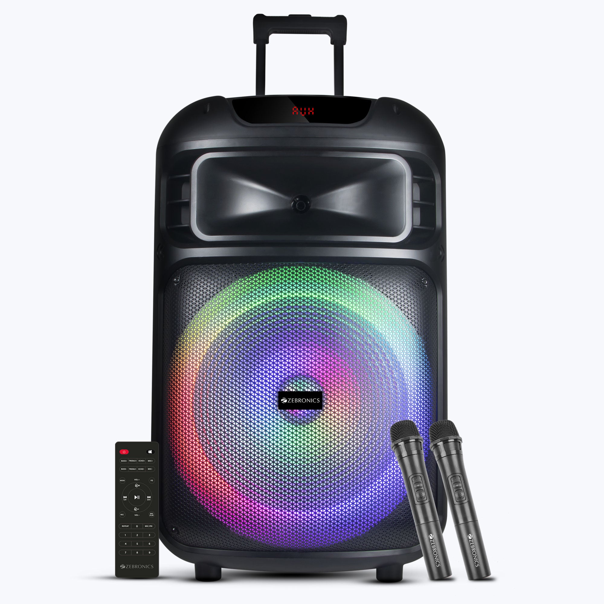 Zebronics Octane Plus Trolley Speaker - 100W, karaoke, LED