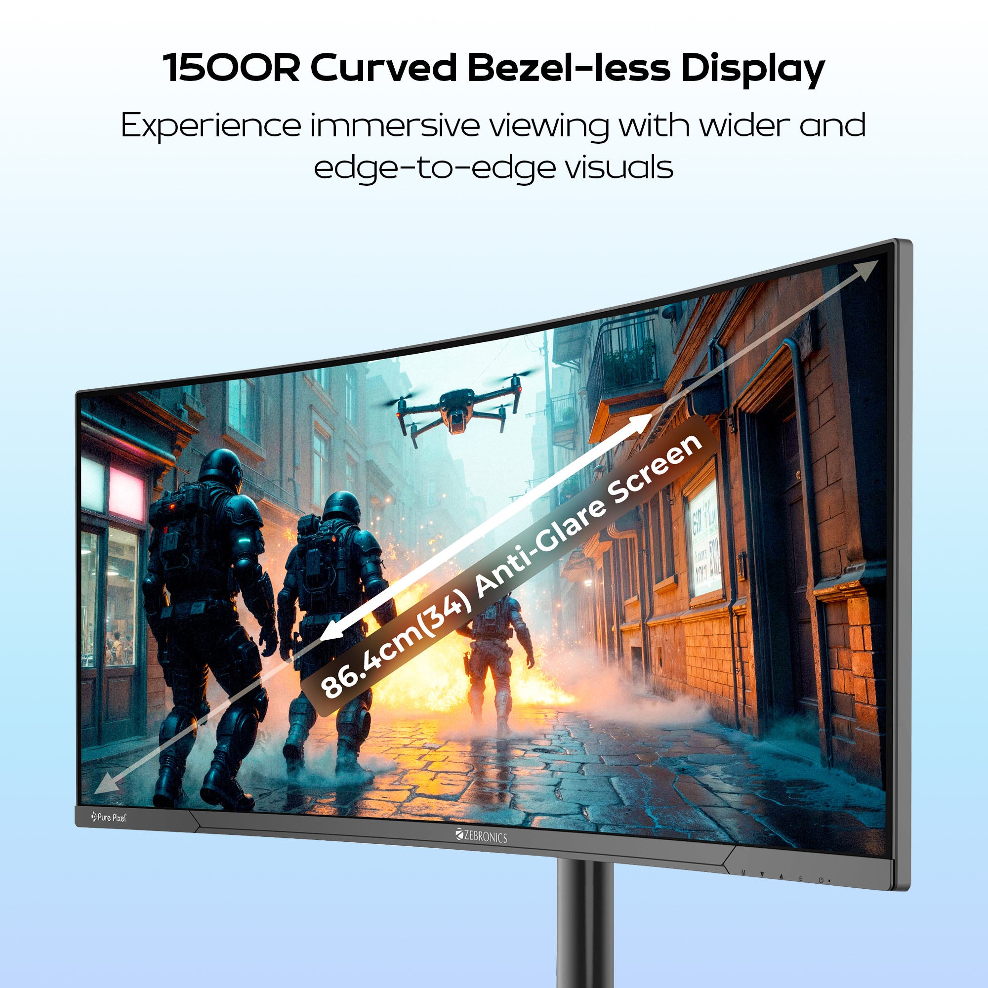 Zeb-PA234  - Curved Wide Monitor - Zebronics