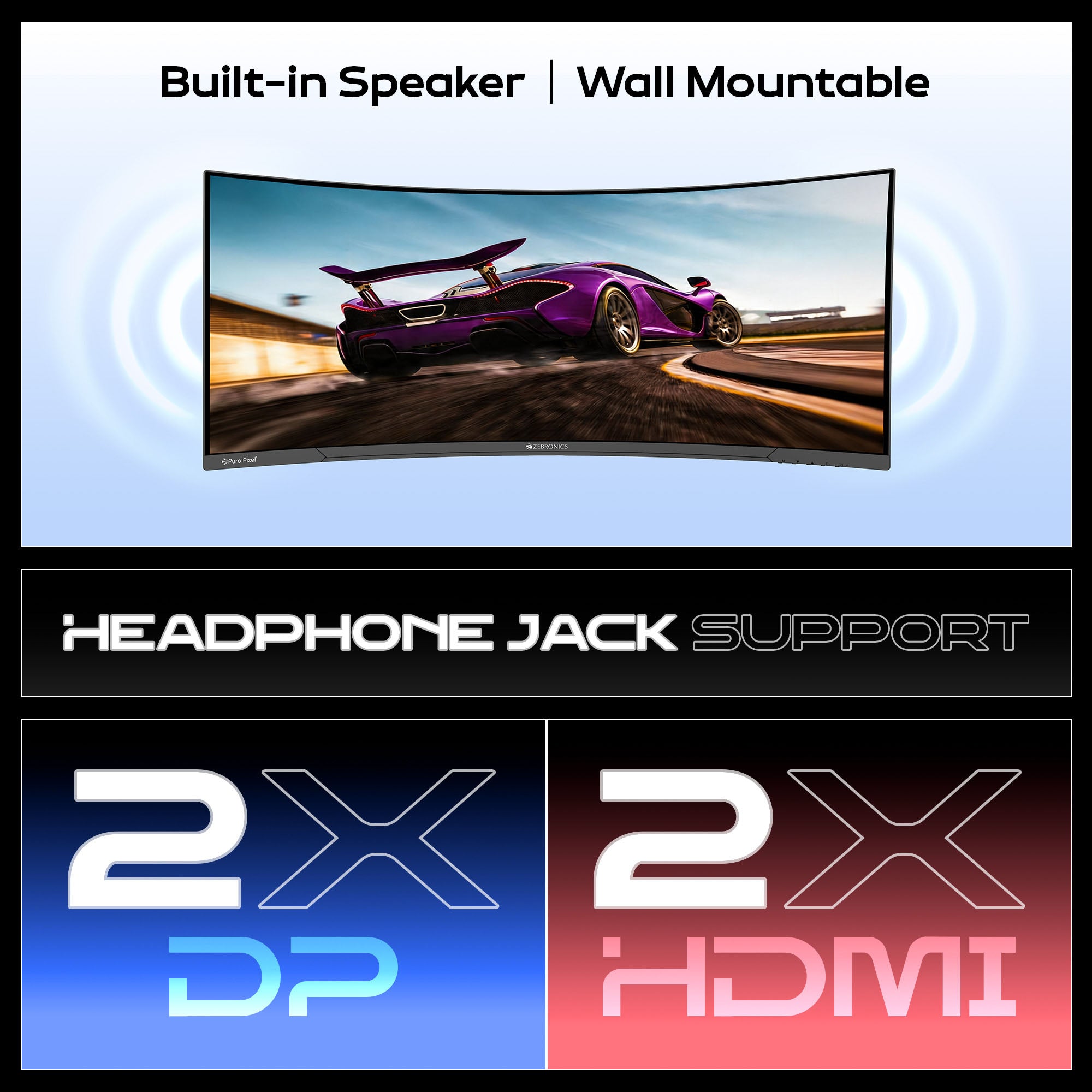 Zeb-PA234  - Curved Wide Monitor - Zebronics