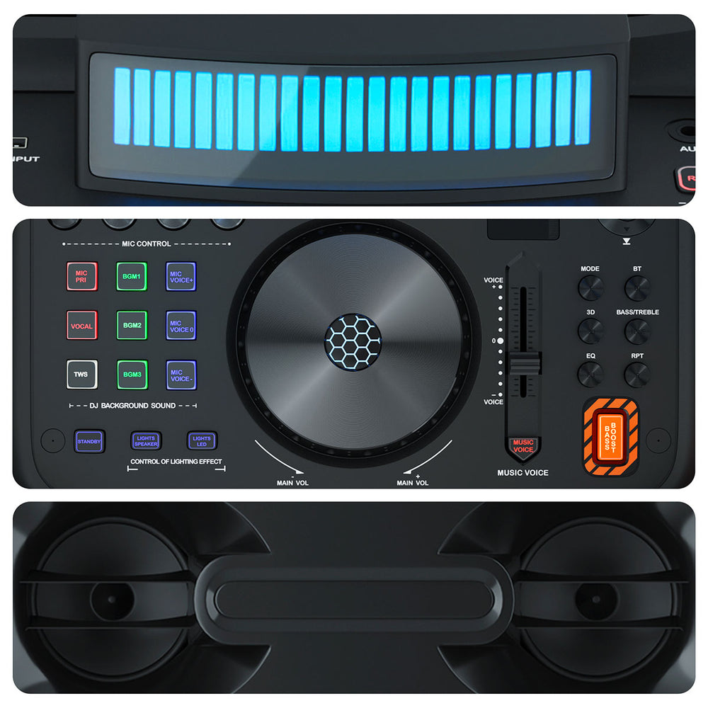 Zebronics Riser DJ speaker - 210W, LED display, guitar IN