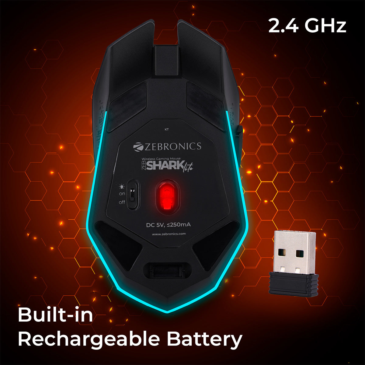 Zeb-Shark Lite - Wireless Gaming Mouse - Zebronics