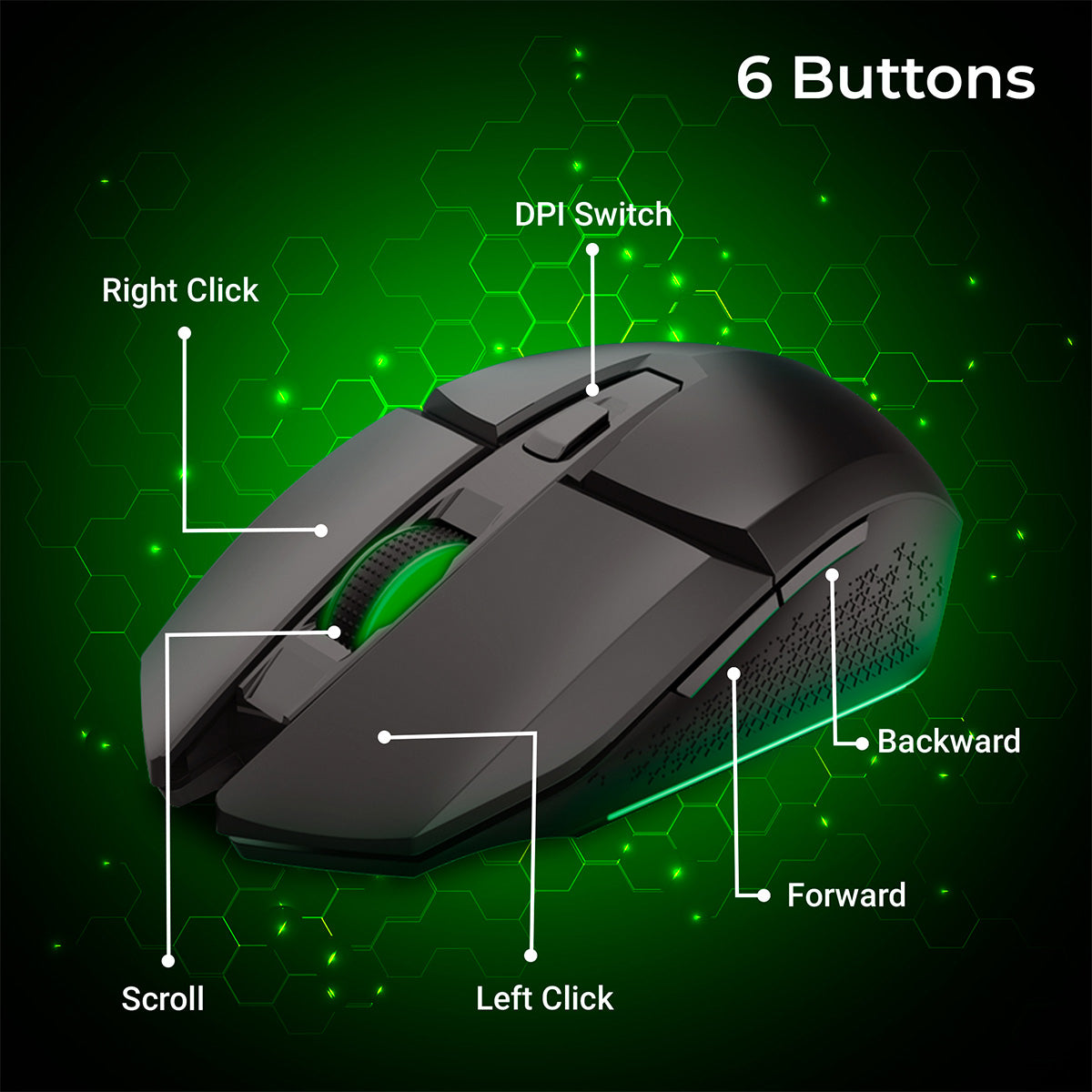 Zeb-Shark Lite - Wireless Gaming Mouse - Zebronics