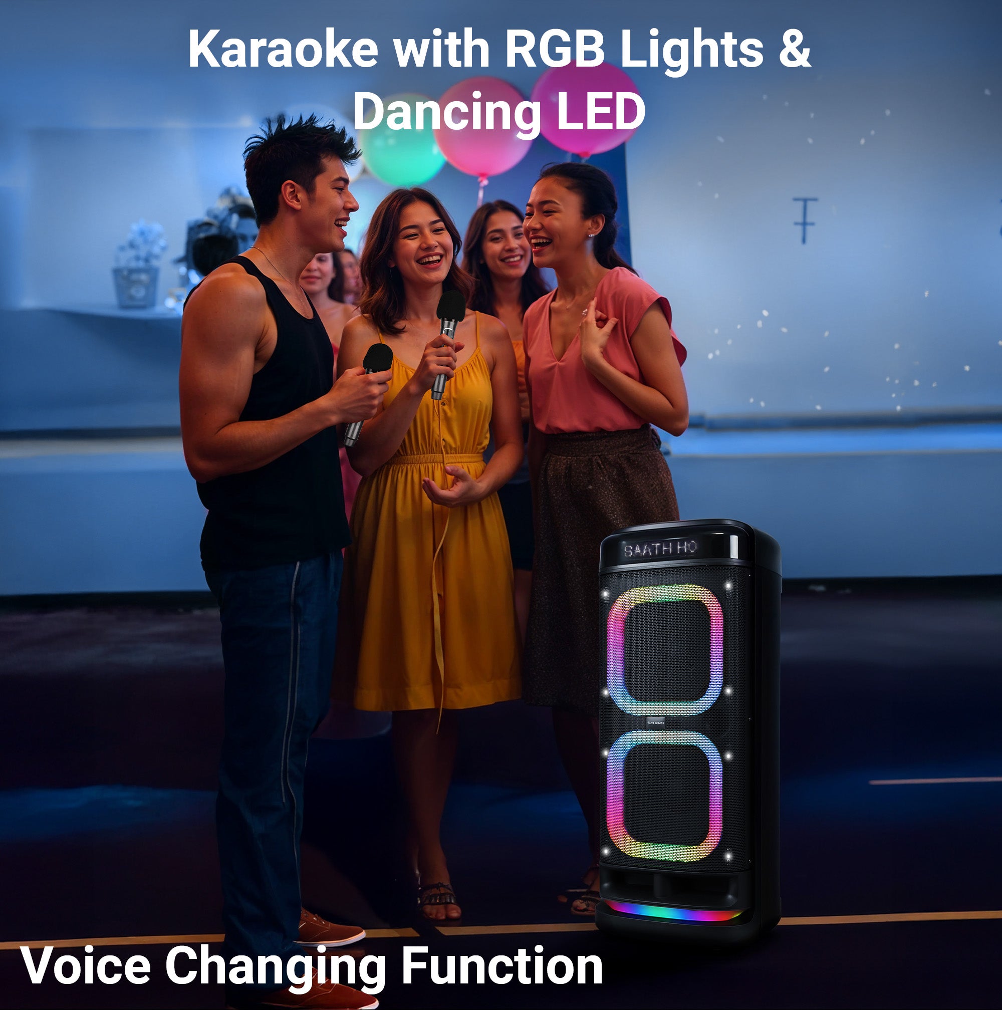 Zebronics Slam DJ speaker karaoke RGB LED lights