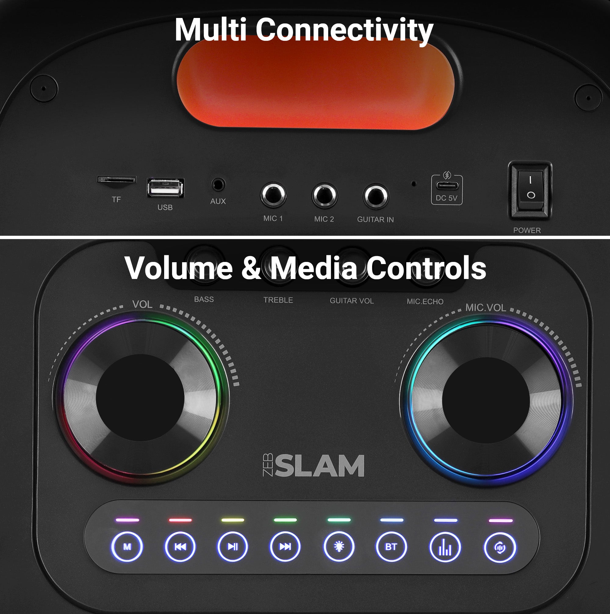 Zebronics Slam DJ speaker media controls