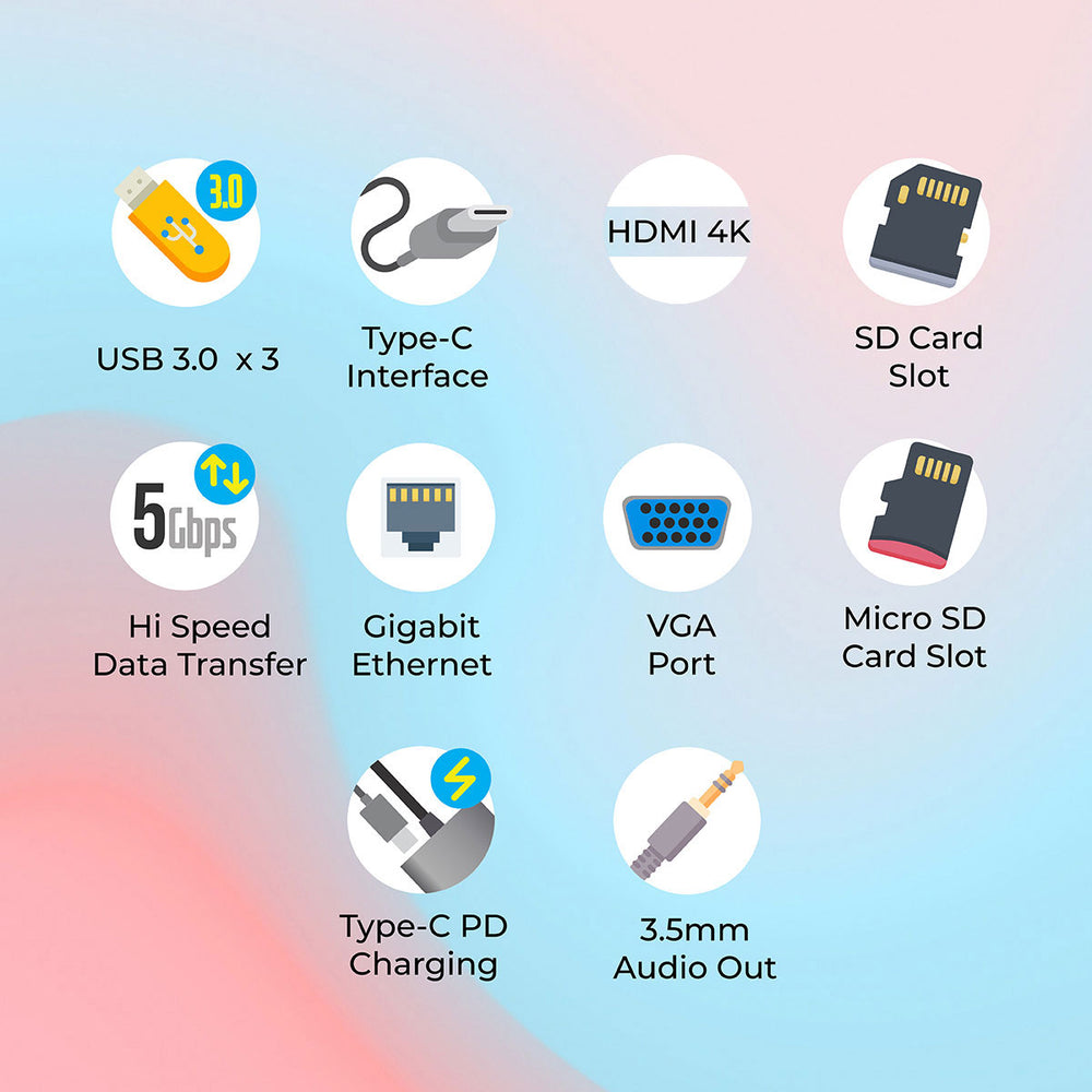 Zeb TA2000UCLVAP – 11 in 1 USB Type C Multiport Adapter