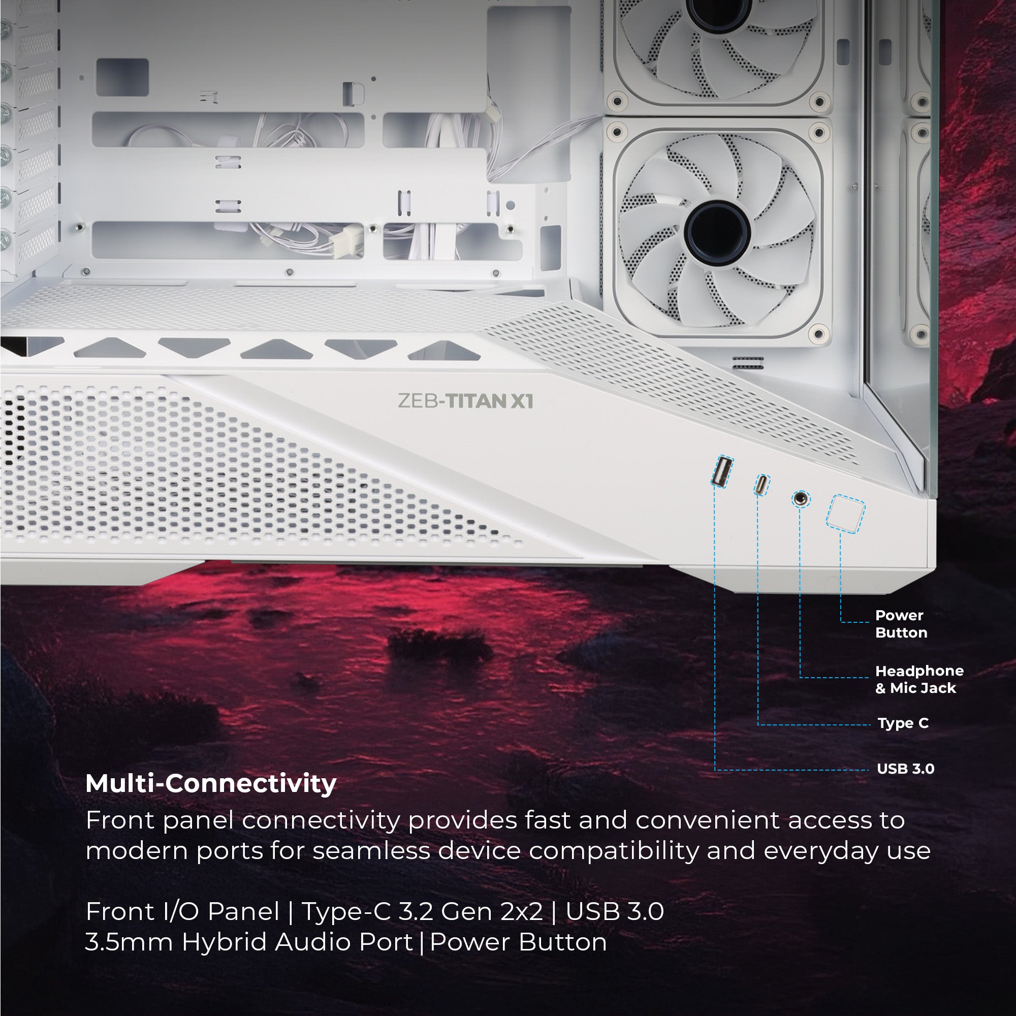 Buy Zebronics Zeb Titan X1 E-ATX Mid Tower Cabinet (White) at Best