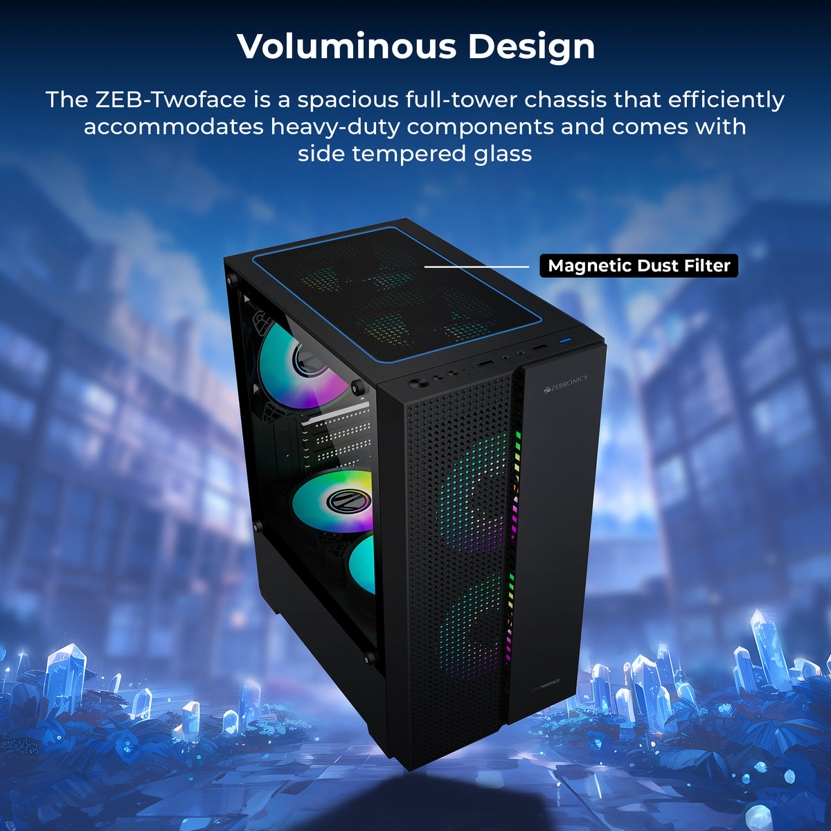 Buy Shop ZEBRONICS TWOFACE Premium Gaming Cabinet/Case, Mini-Tower ...