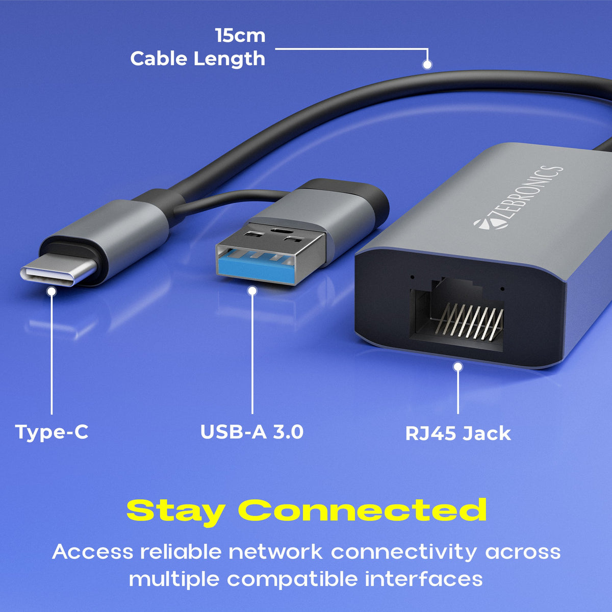 Zeb UCTE1 USB/Type C to Ethernet Converter