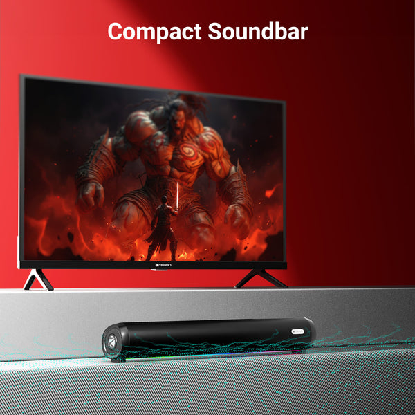 Zebronics Vita Bar 301 Wireless Bluetooth Mini Soundbar with 42W RMS Output, Dual 57mm Drivers and RGB LED Lights sound bar price comparison image - view 4