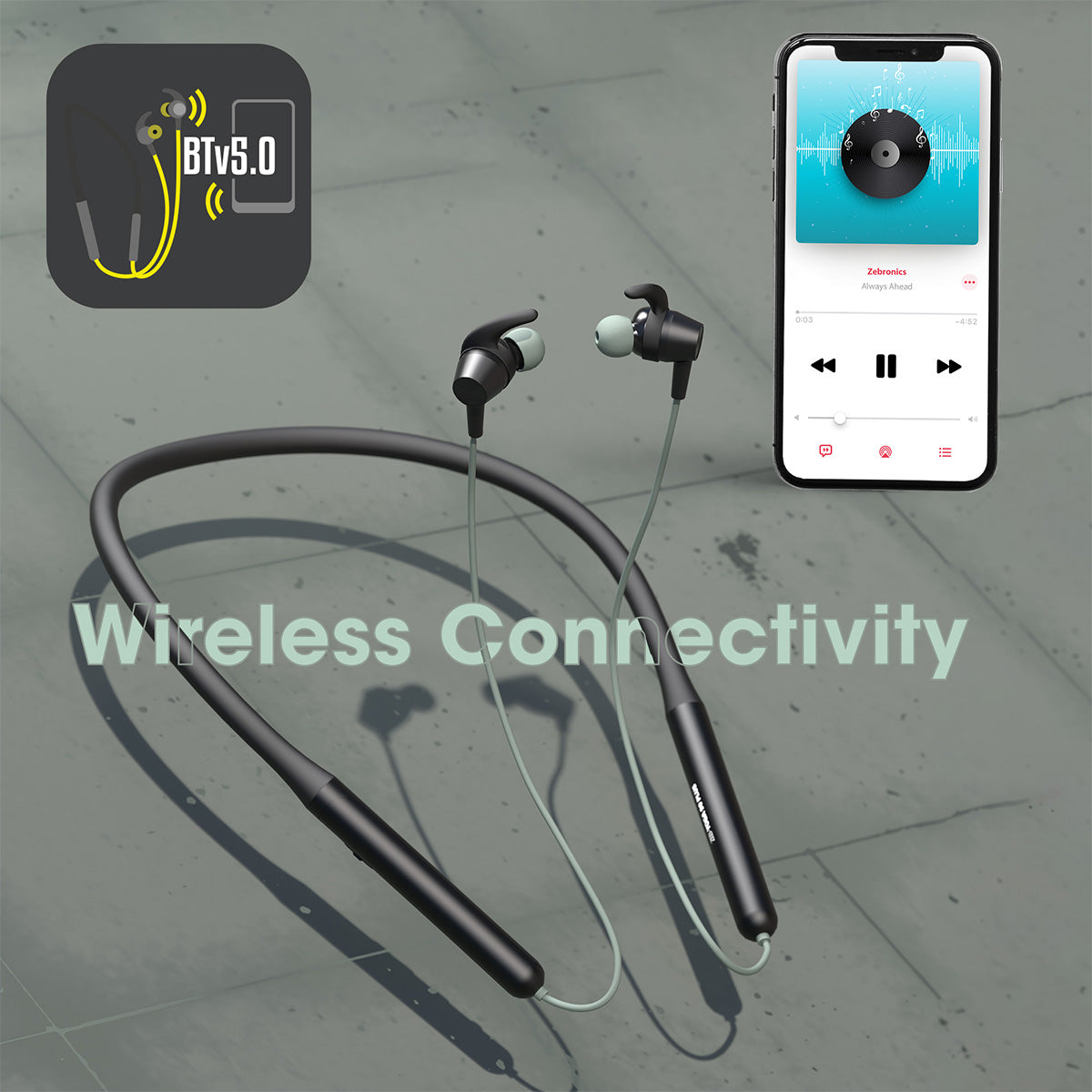 Zeb-Yoga 90 plus - Wireless Neckband Earphone - Zebronics