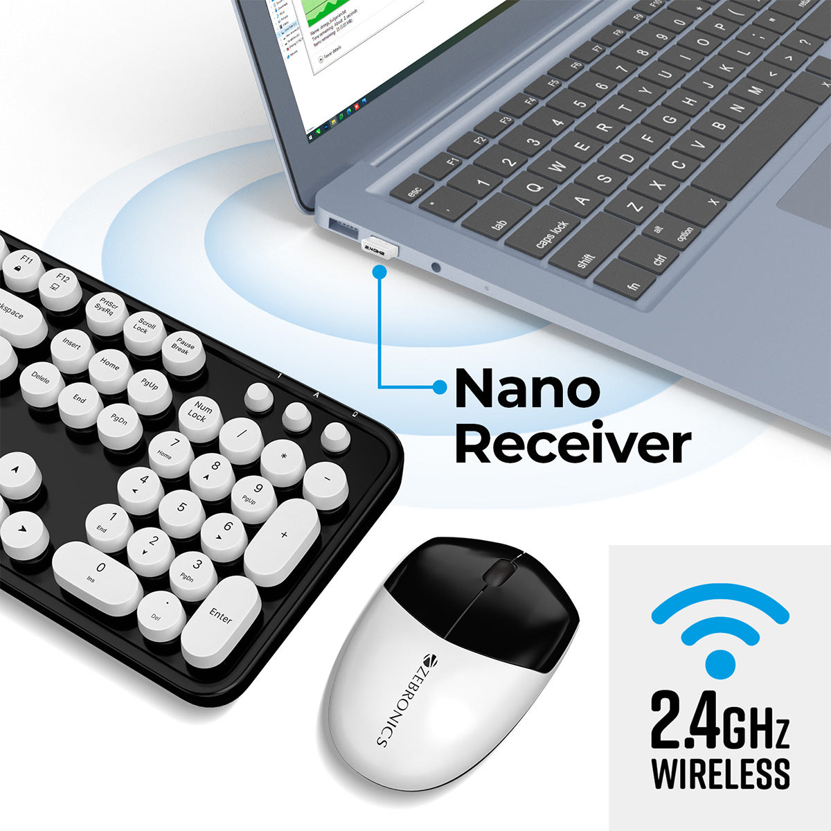 Zeb-Companion 300 - Wireless Keyboard and Mouse Combo - Zebronics